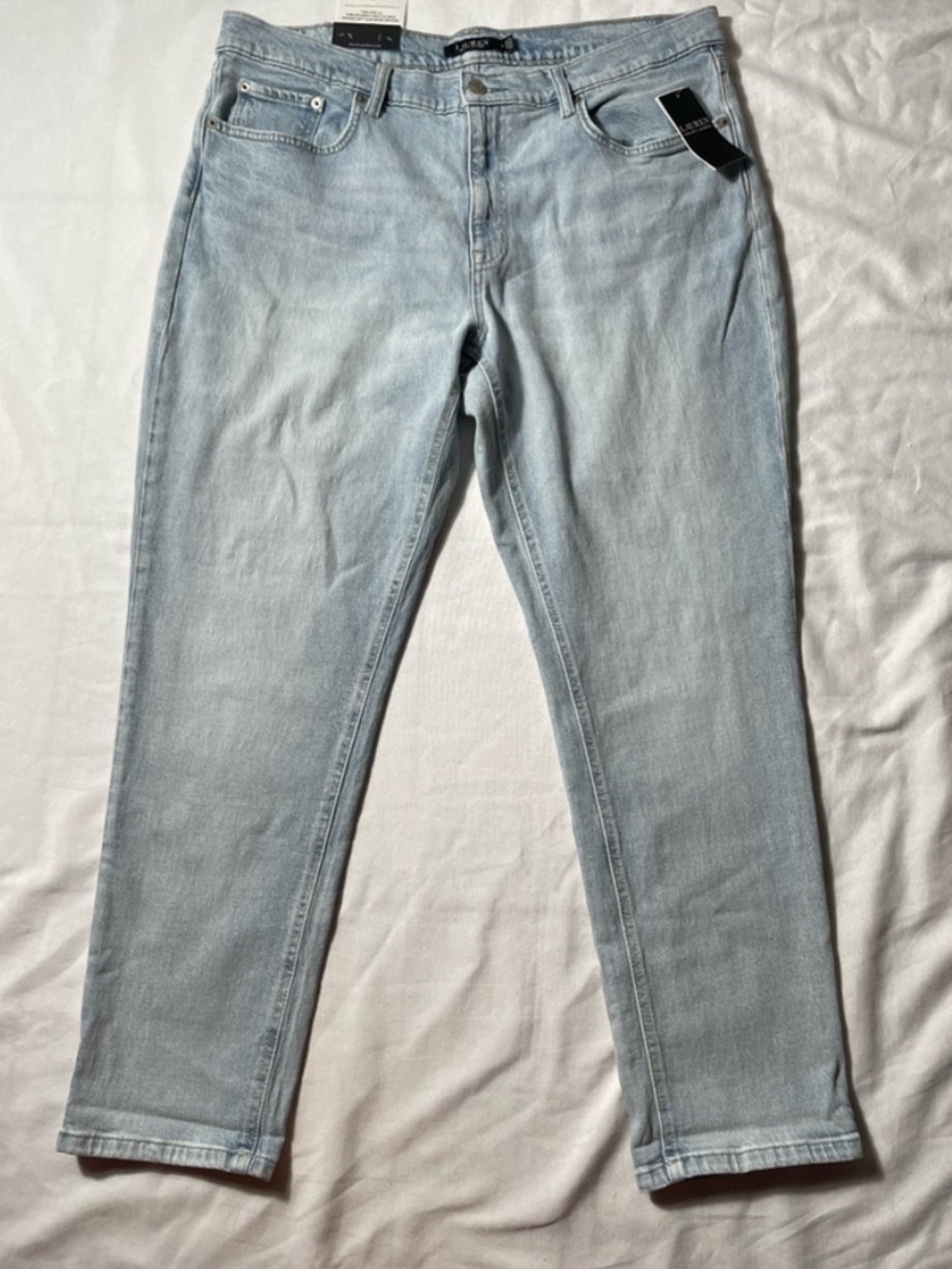 NWT Ralph Lauren Light Blue Wash Denim Jeans Womens size 14 Comfort stretch